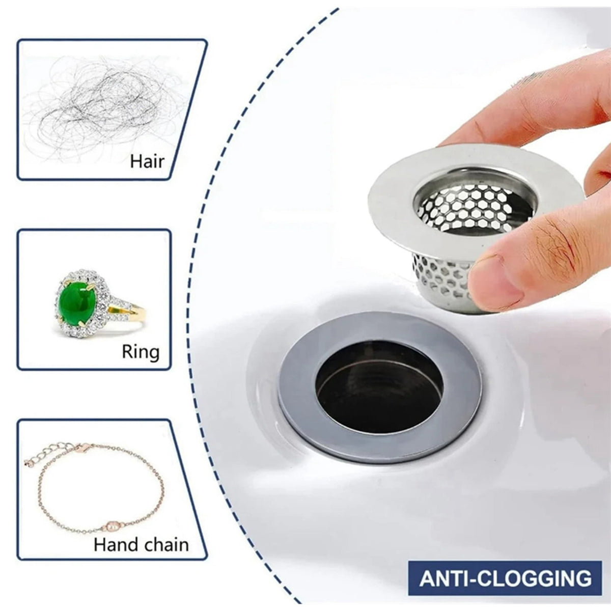 Stainless Steel Bathroom Sink Strainer and Hair Catcher, 1.97 Inch, 1 Pack - Image 6