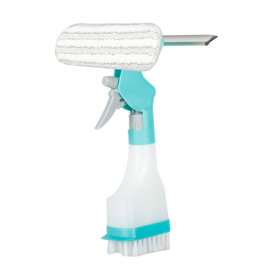 4-in-1 Window Cleaning Kit with Spray Bottle, Squeegee, Wiper and Scrub Head