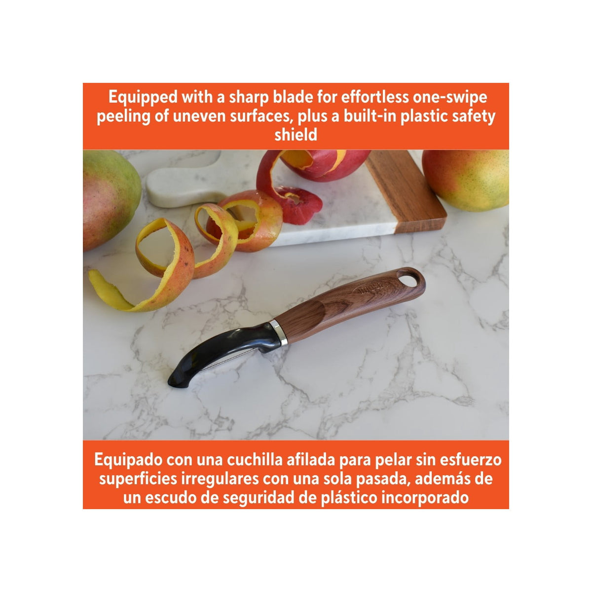 Swivel Vegetable Peeler with Wood-Look Handle, 8 Inch, Stainless Steel, 2 Pack - Image 6