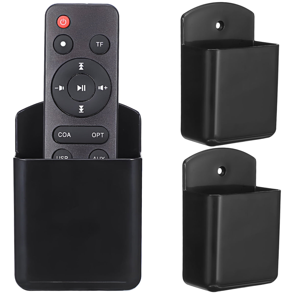 Wall-Mounted Remote Control Holders, Set of 3, Hanging Storage Caddy
