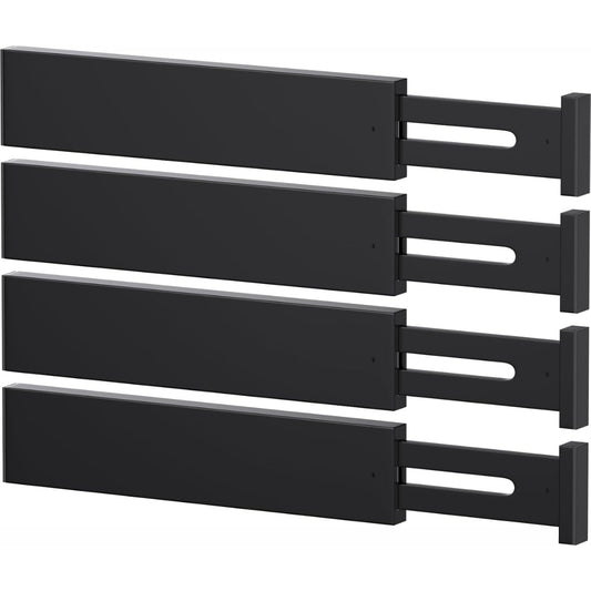 Expandable Bamboo Drawer Dividers, 17 to 22 Inches, 2.5 Inch High, 4 Pack