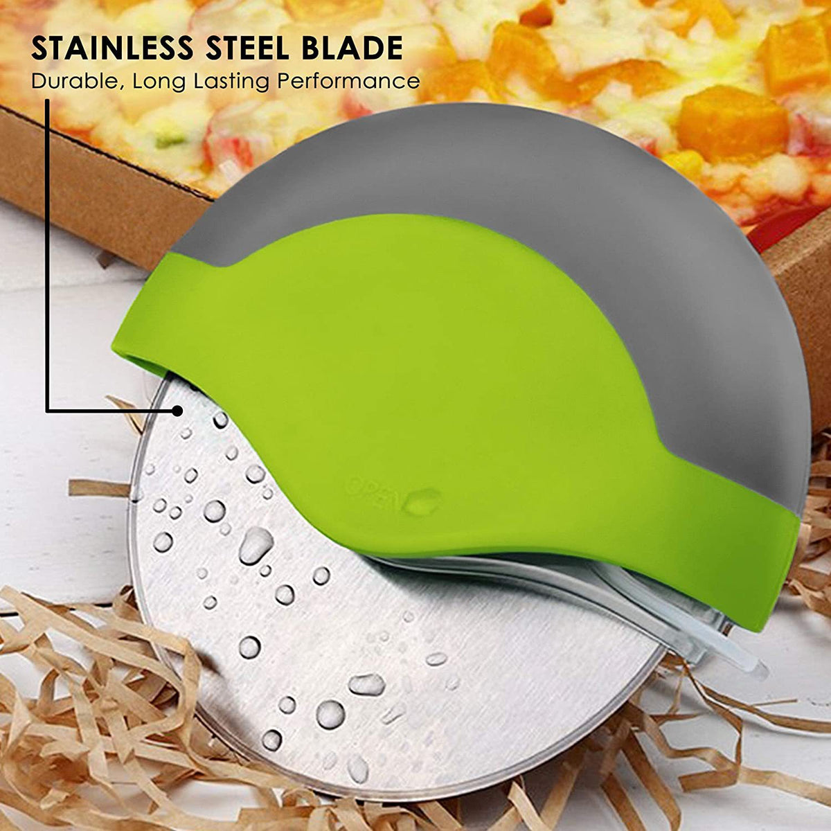 Pizza Cutter Wheel with Blade Guard, 4.5 Inch Stainless Steel, Non-Slip Handle - Image 6
