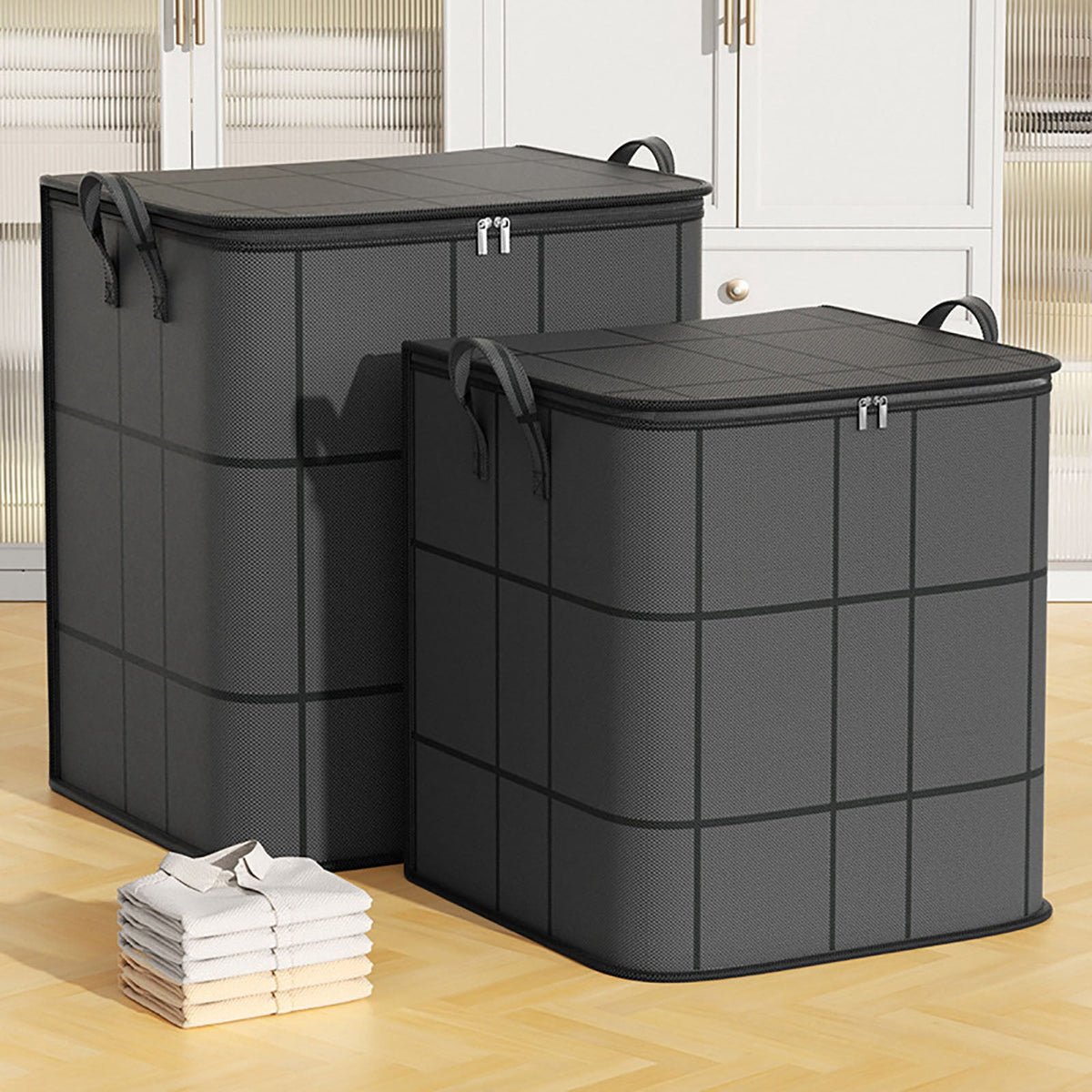 Extra-Large Foldable Storage Bag with Handles, 180 Litre, Non-Woven Fabric - Image 3