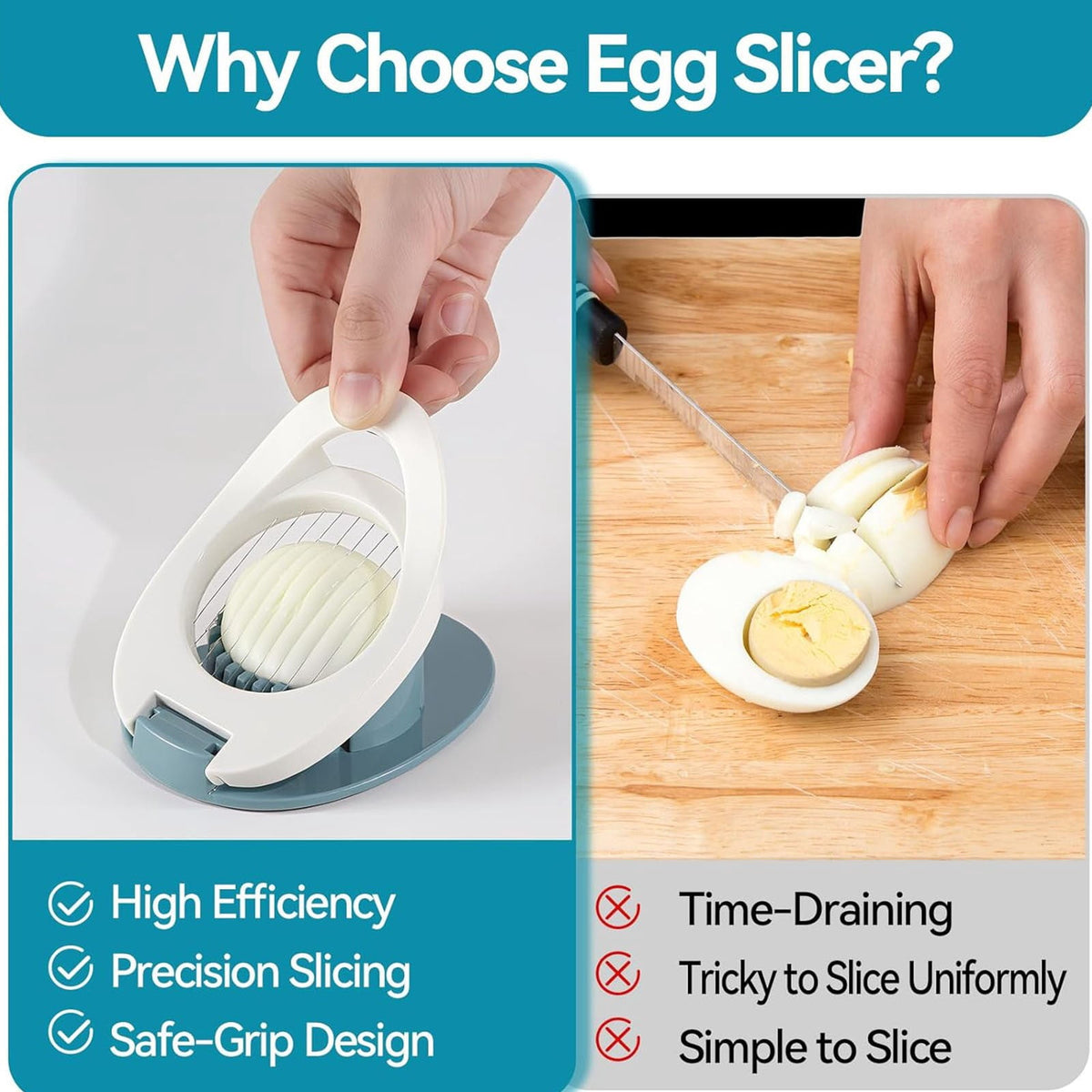 Egg Slicer and Dicer with Stainless Steel Wires, Grey - Image 5
