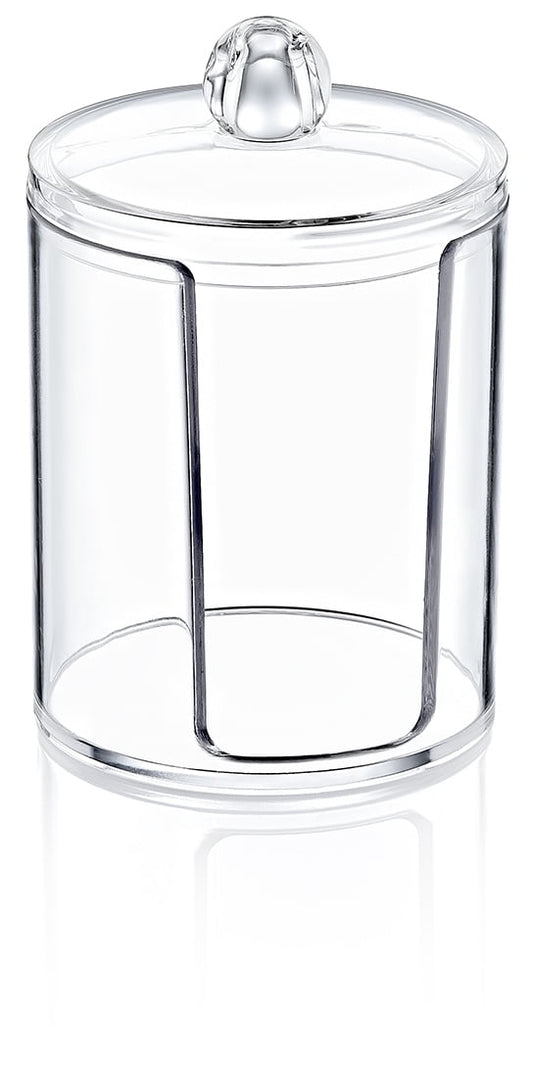 Clear Bathroom Canisters with Lids, Set of 3, Cotton Pad and Swab Holders