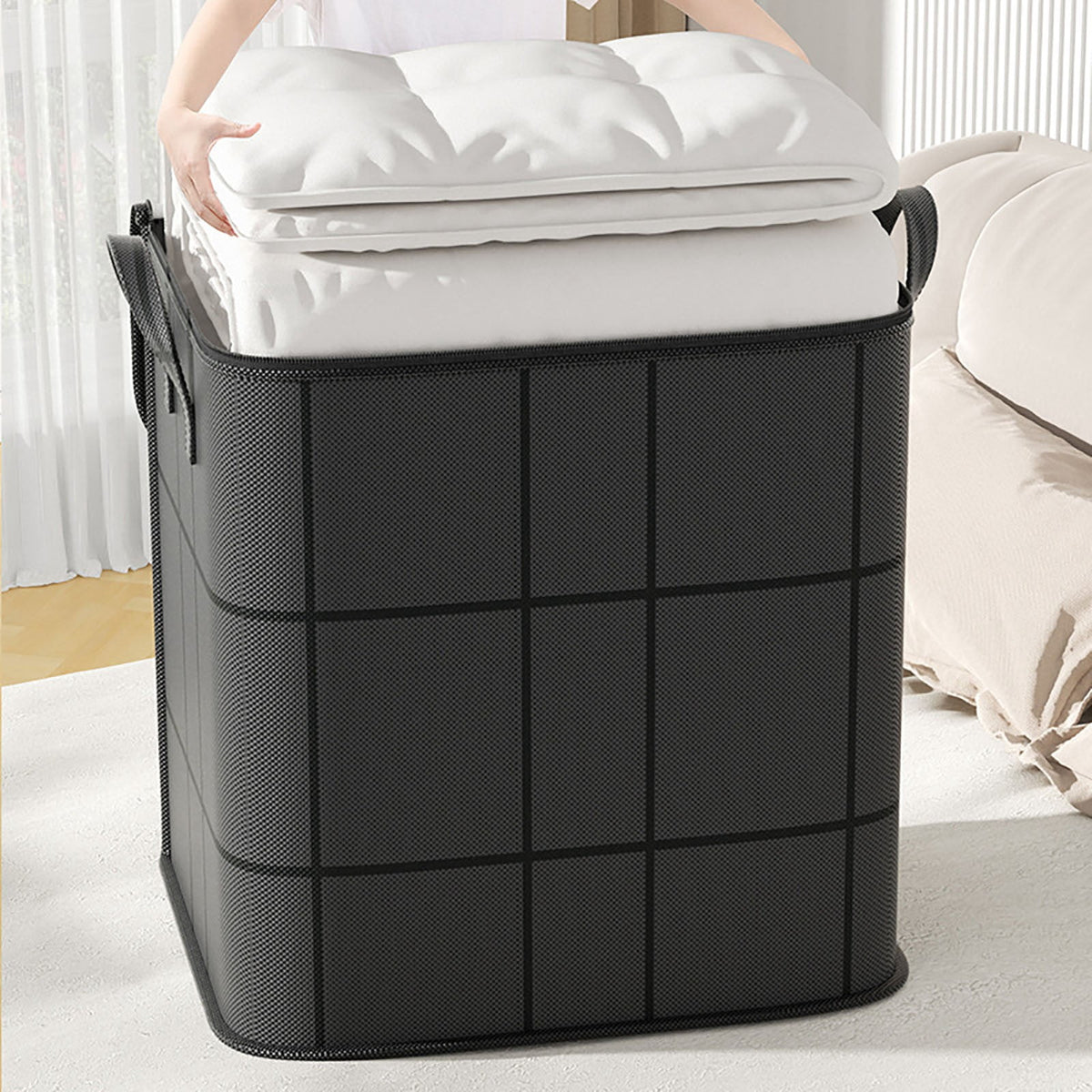 Extra-Large Foldable Storage Bag with Handles, 180 Litre, Non-Woven Fabric - Image 4
