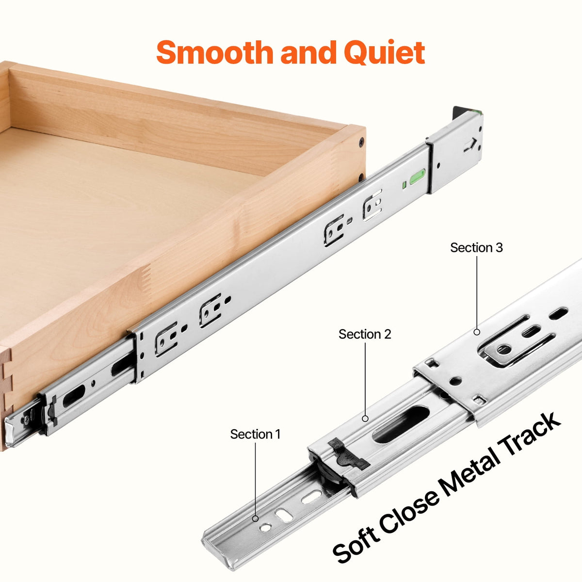 Pull-Out Cabinet Drawer, 14 x 21 Inches, Birch Wood with Soft-Close Slides - Image 3