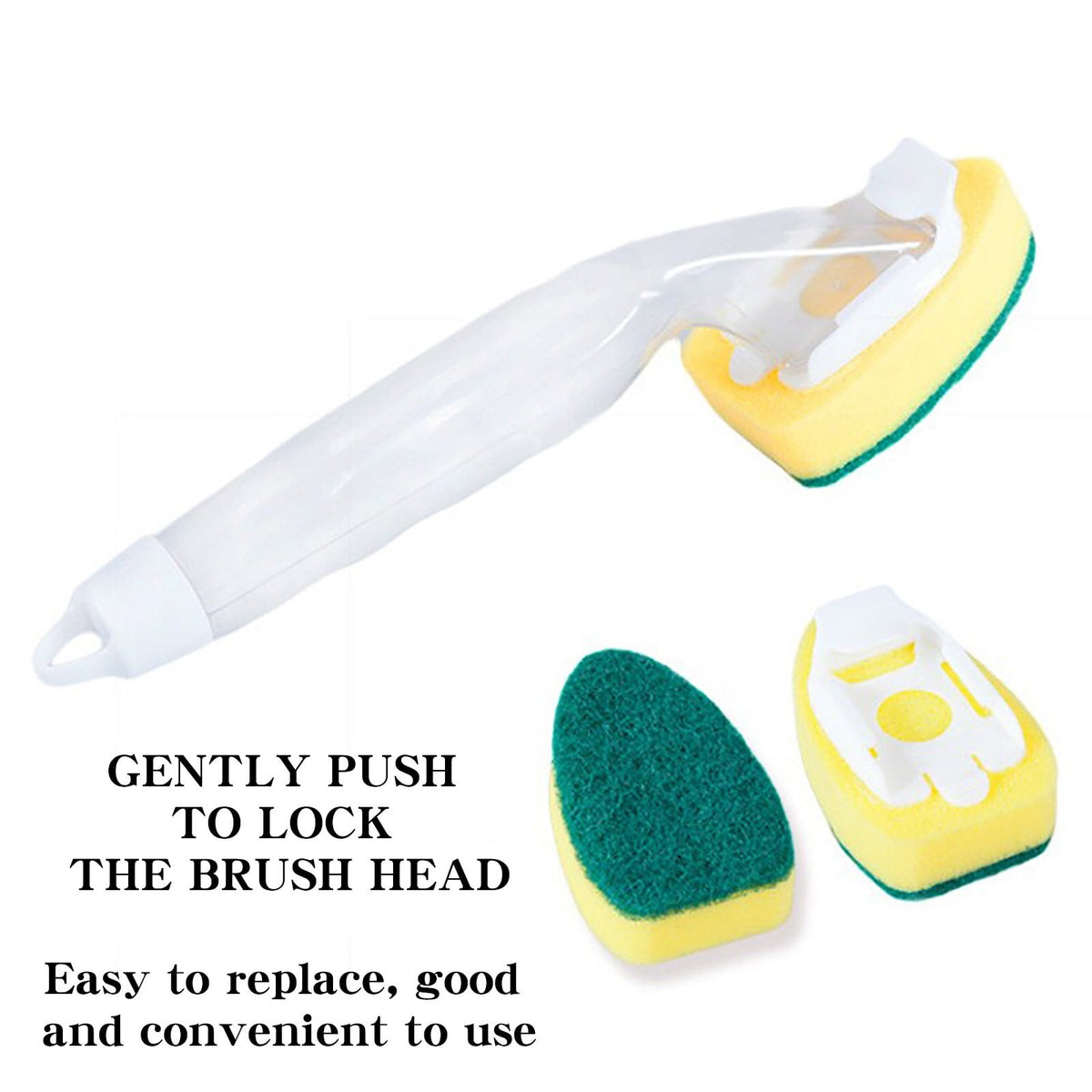 Soap-Dispensing Dish Wand with 10 Replacement Sponge Heads, Non-Scratch - Image 4
