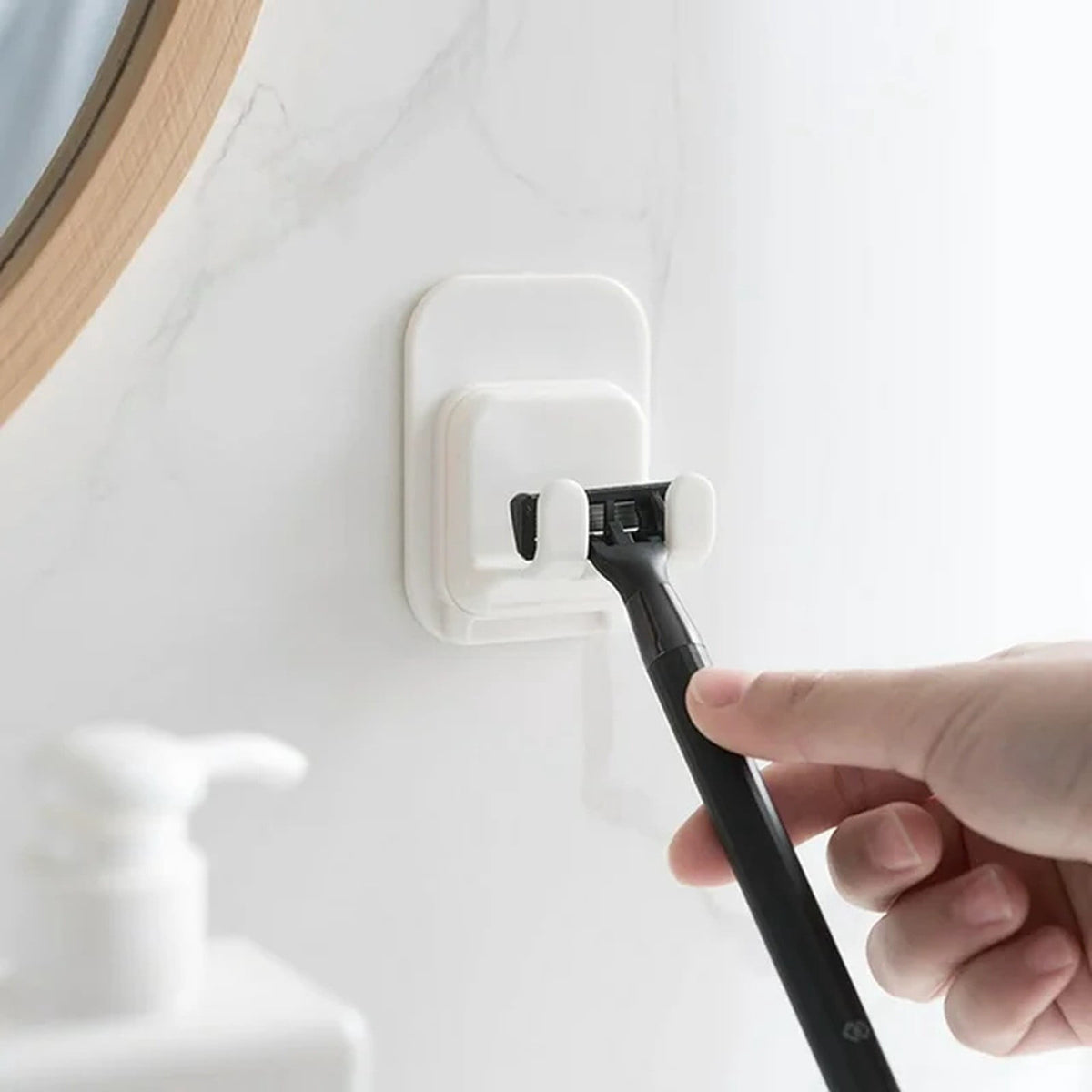 Self-Adhesive Razor Holder Hook for Shower Walls, Waterproof, Holds 4 lb - Image 2