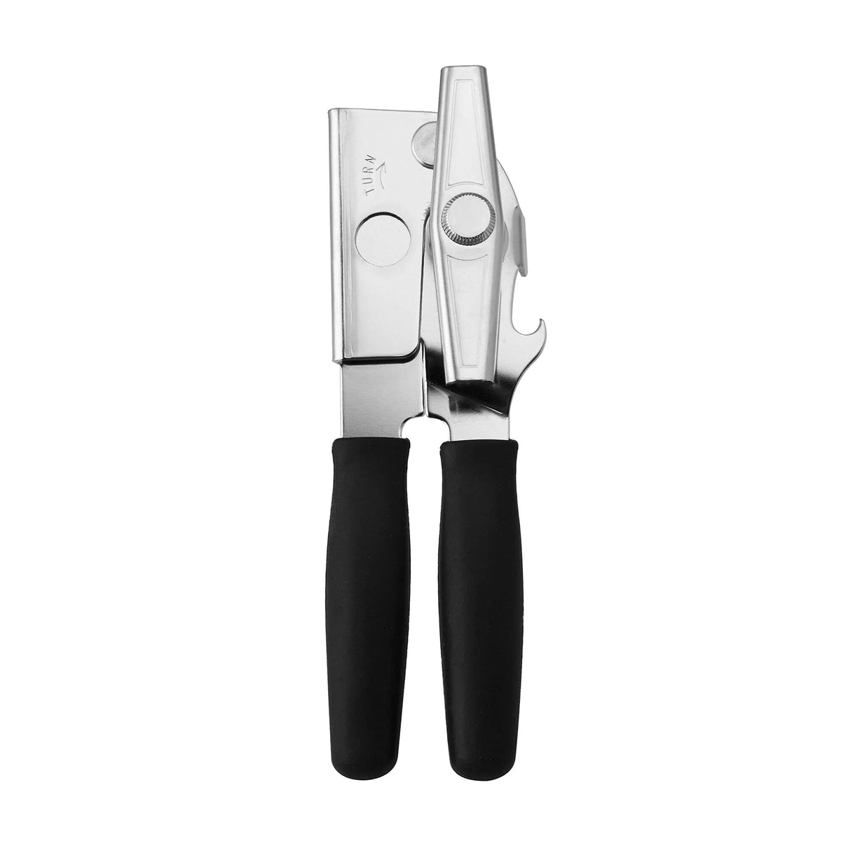 Manual Can Opener with Cushioned Grips, Chrome-Plated Steel, White - Image 5