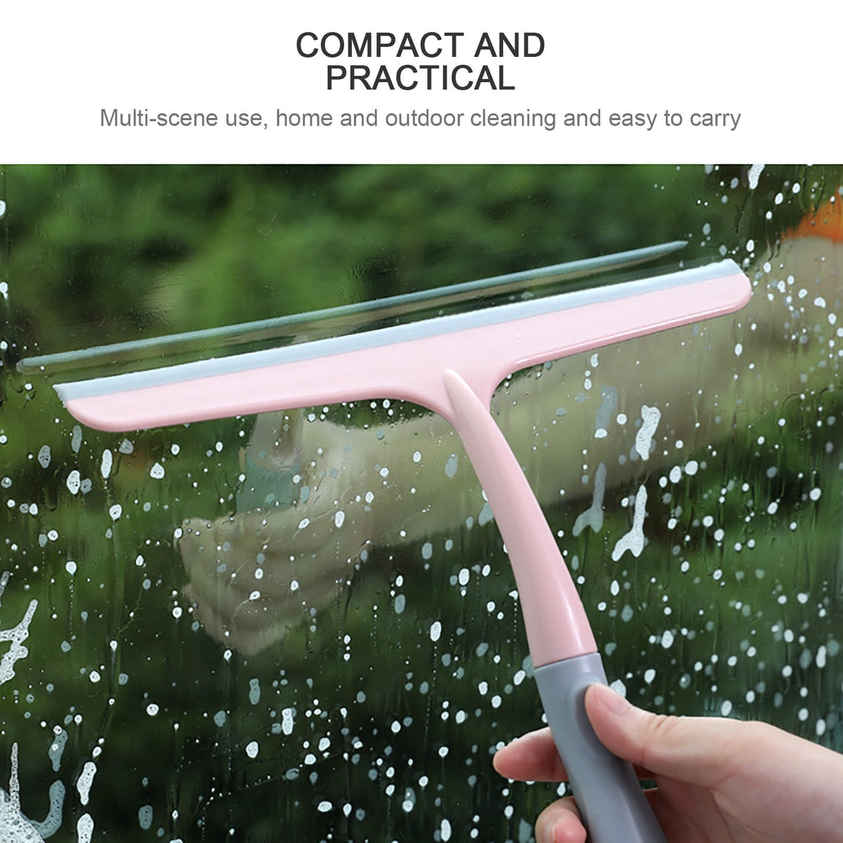 Silicone Squeegee for Shower Doors, Windows and Mirrors, Non-Slip Handle - Image 3