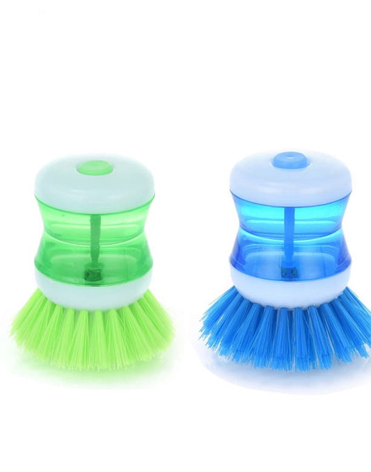 Soap-Dispensing Palm Brush for Dishes, Pots and Pans, Pack of 2