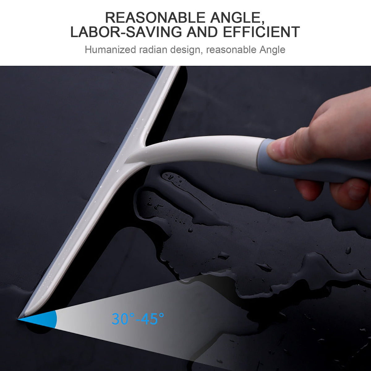 Silicone Squeegee for Shower Doors, Windows and Mirrors, Non-Slip Handle - Image 5