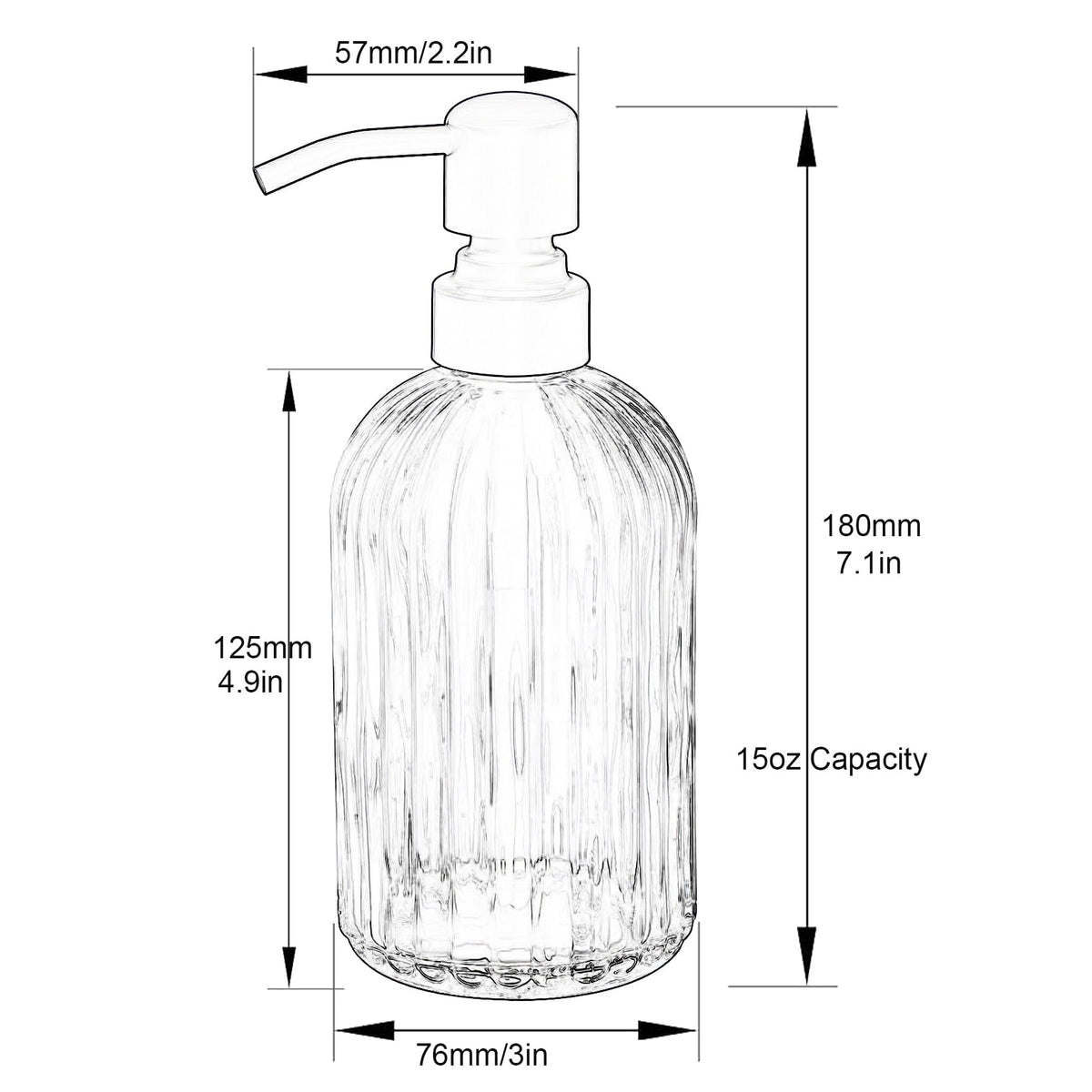 Glass Soap Dispenser with Brushed Gold Pump, 15 Ounce, 1 Pack - Image 5