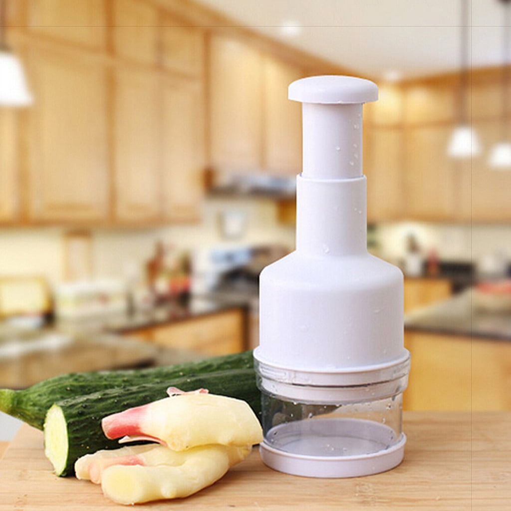 Hand-Press Vegetable and Garlic Chopper with Clear Lid, 8.3 Inch - Image 3