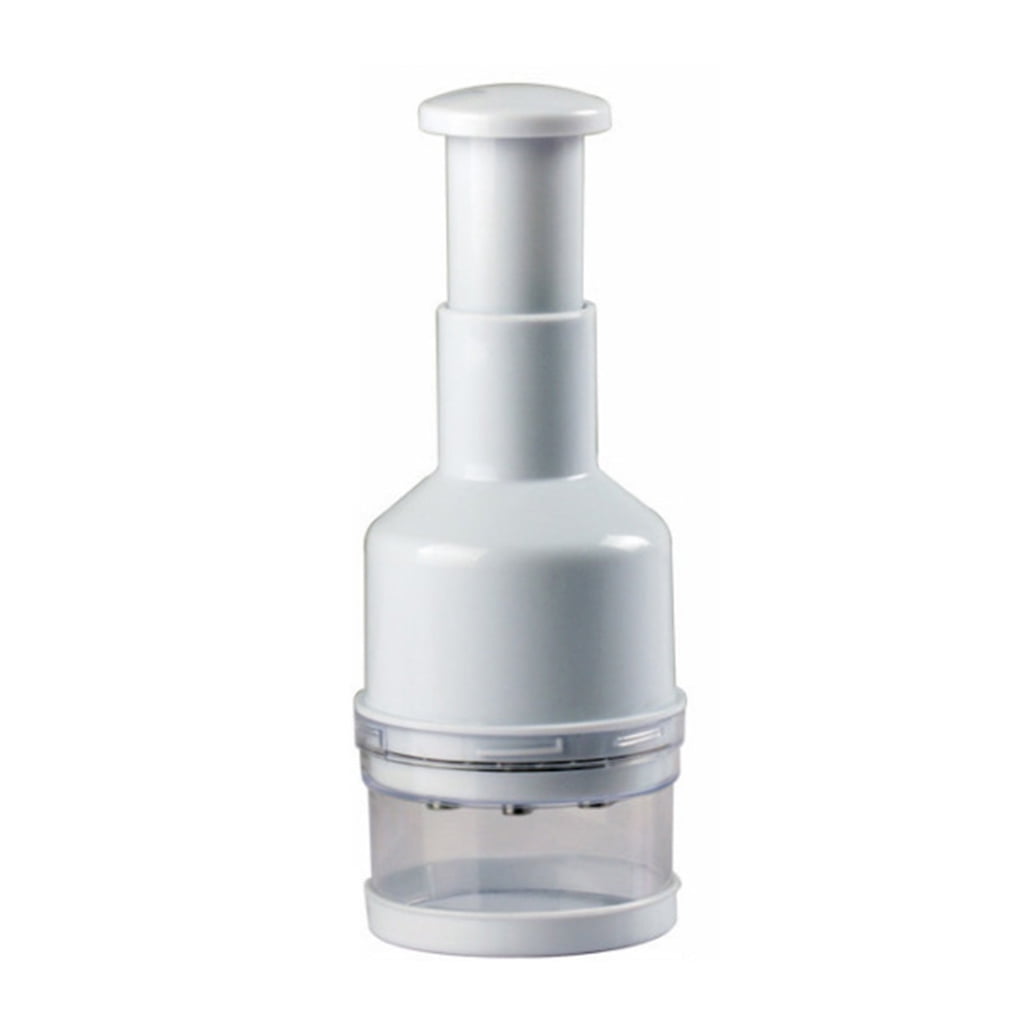 Hand-Press Vegetable and Garlic Chopper with Clear Lid, 8.3 Inch
