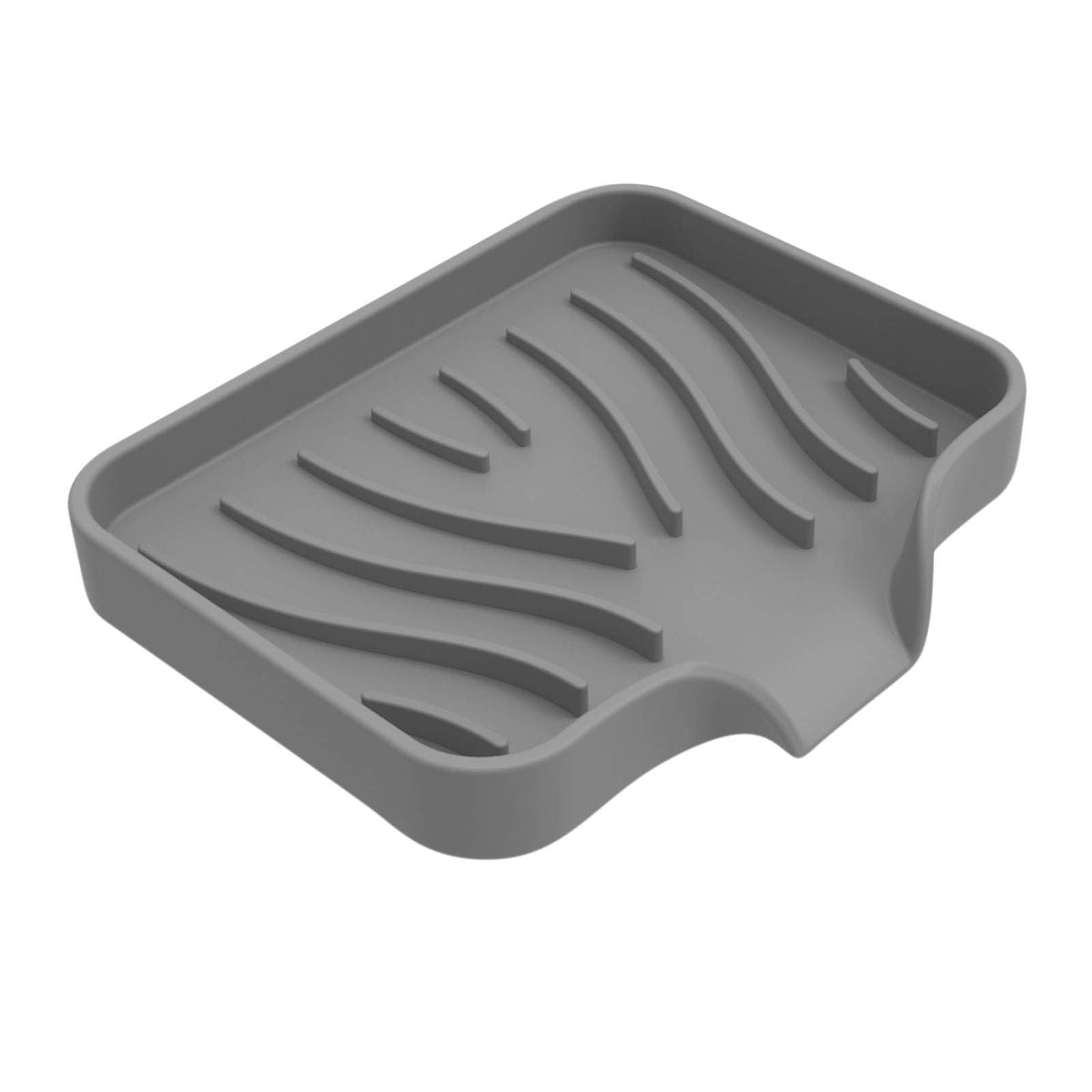 Self-Draining Silicone Soap Dish and Sponge Tray for Sink, 4.8 x 3.9 Inches