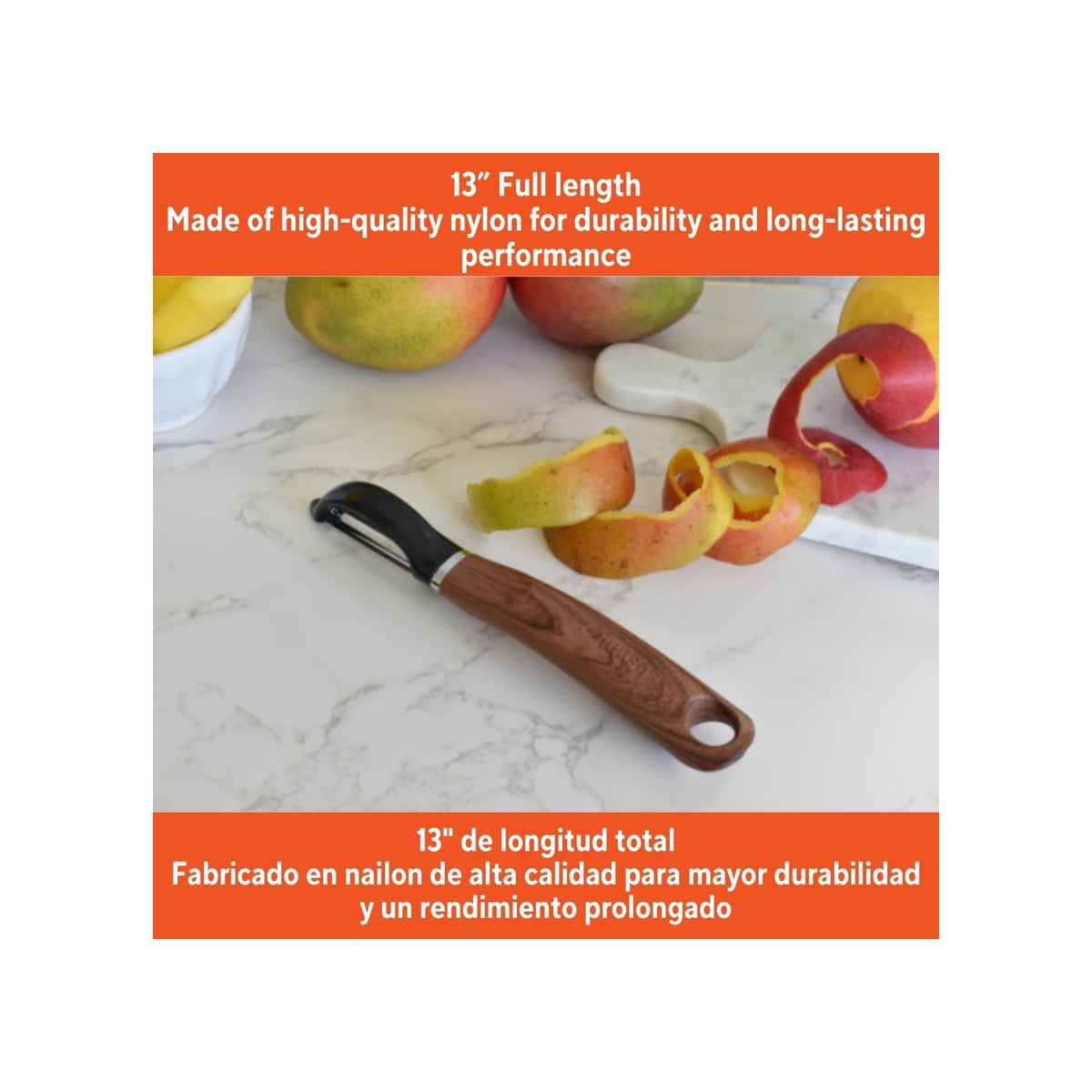 Swivel Vegetable Peeler with Wood-Look Handle, 8 Inch, Stainless Steel, 2 Pack - Image 4