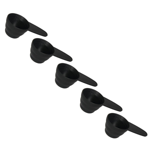 Quarter-Cup Measuring Scoops with Short Handles, Set of 5, Black Plastic