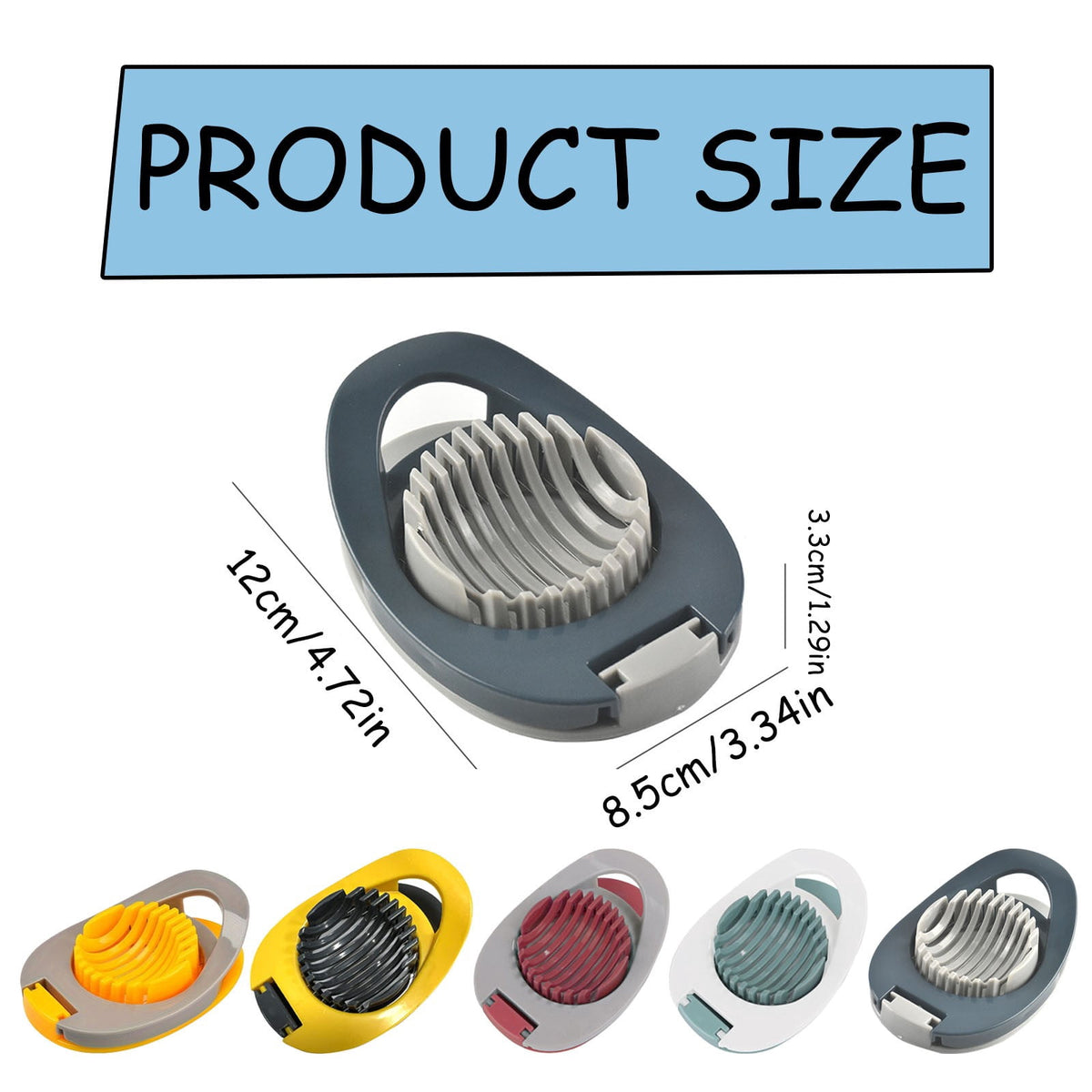 Egg Slicer and Dicer with Stainless Steel Wires, Grey - Image 3